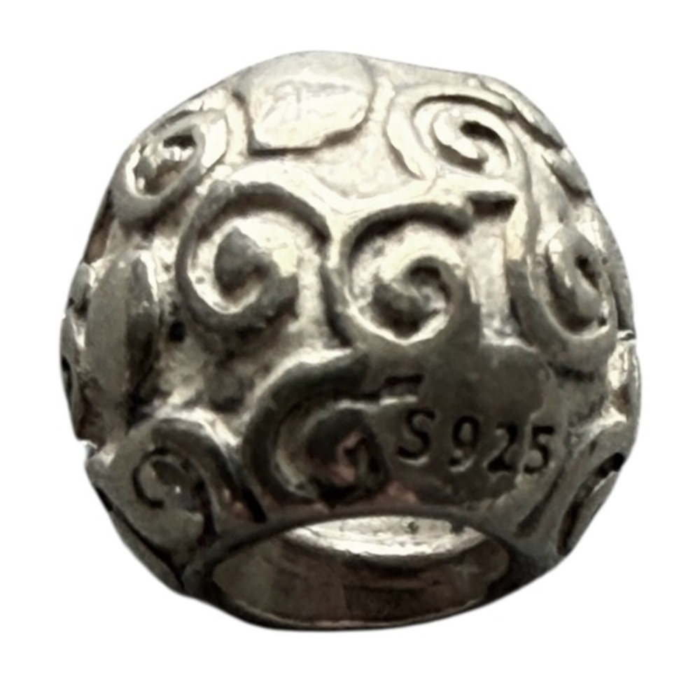 Pandora Sterling Silver Vintage‎ Scroll Charm S925 ALE Retired Bead